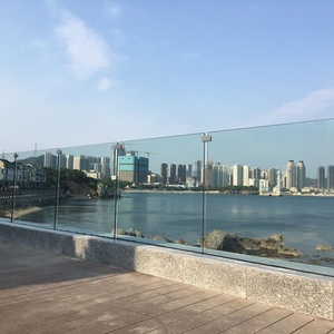 Balustrade en verre à profil en U en aluminium haut de gamme, garde-corps trempé pour les lofts résidentiels de luxe, les balcons et les terrasses de villas - Product Image 5