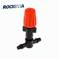 Buse de pulvérisation réglable 4/7 mm avec connecteur en T, micro-pulvérisateur pour système d'irrigation goutte à goutte et de refroidissement par brumisation pour jardin et serre