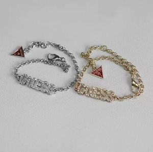 Joyería de Diseñador Famoso para <span class=keywords><strong>Mujer</strong></span>, Chapado en Oro de 18K, Letra con Diamantes para Pulsera de Cadena <span class=keywords><strong>Guess</strong></span>, Material de Acero Inoxidable de Moda - Product Image 6