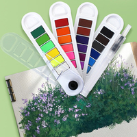 Peinture à l'aquarelle solide semi-sèche aquarelle lavable ensemble de peinture à l'aquarelle bricolage artisanat et peinture sur toile