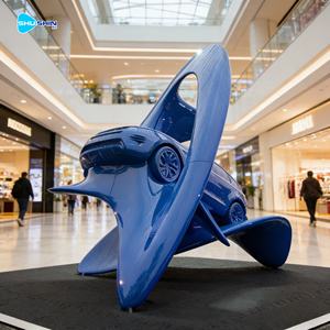 Sculpture de voiture de sport grandeur nature en résine et fibre de verre, grand modèle décoratif pour exposition - Product Image 2