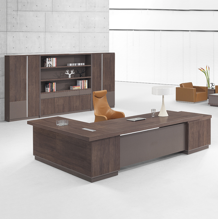 Placage bureau PDG gestionnaire table avec classeur tiroir Offre Spéciale mobilier de bureau