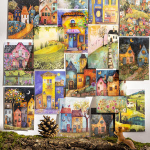 30 pegatinas por paquete serie Wacky Hut casa tema Paisaje Fondo pegatinas Decoración - Product Image 3