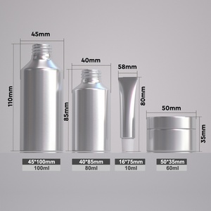 Eco-Friendly Aluminum Cosmetic <b>Packaging</b> Set Empty Jar and Bottle with Lid for Organic Skincare OEM ODM - Product Image 2