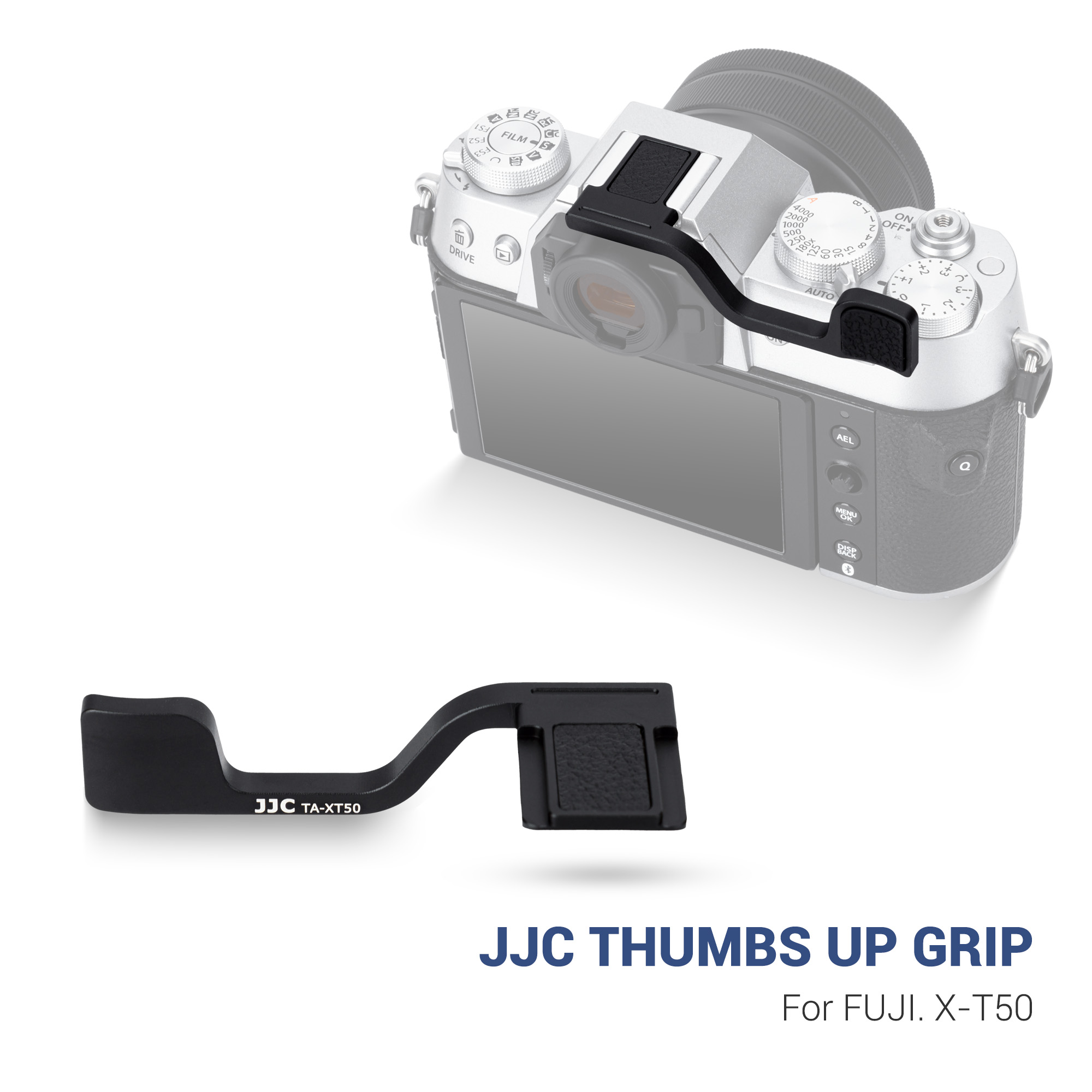 JJC TA-XT50 Thumbs Up Grip for Fujifilm X-T50 - Black/Silver
