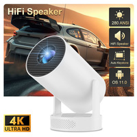 Proyektor Mini 4K Smart Android 11 Beam Home Theater 3D Ready Isi Ulang Lensa Manual Lampu LED Luar Ruangan Ponsel Terintegrasi
