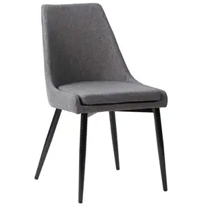 Stainless Steel Material Upholstery Four Legs Chaise Lounge Surface Fabric Dining Chair