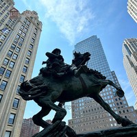 Estatua de Caballero Montado a Caballo de Bronce Fundido a Tamaño Real TREVI |   Escultura de monumento de Guerrero de Caballería para Parque y Plaza Conmemorativa