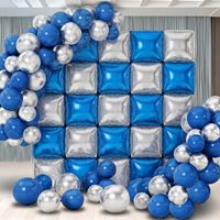 50pcs Biru Emas Perak Merah Muda Balon Foil Persegi Tirai Dinding Kit Lengkung Lateks Terowongan Balon Dua Sisi Dekorasi Pesta Ulang Tahun