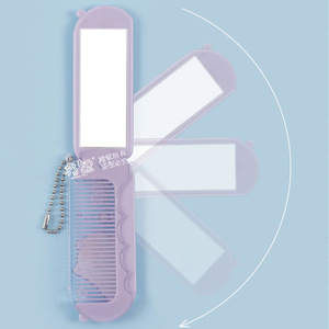 Folding Travel Comb With <b>Mirror</b> Small Portable <b>Plastic</b> Fine Tooth For Straight Hair Random Color - Product Image 4