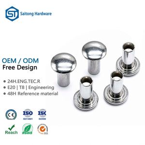 Rivets semi-tubulaires personnalisés en acier inoxydable 3mm-8mm, marquage CE, certifiés ISO, pour l'automobile, l'électroménager et la fabrication métallique - Product Image 1