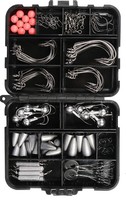 TUOLI Kit de pêche 148 pièces Texas Rig, Plomb Bullet, Tête de jig Drop Shot, Hameçon Offset, Émerillon, Boîte de perles, Accessoires pour la pêche au bar