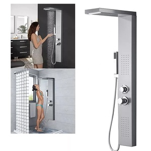 Système <span class=keywords><strong>de</strong></span> panneau <span class=keywords><strong>de</strong></span> <span class=keywords><strong>douche</strong></span> mural pour salle <span class=keywords><strong>de</strong></span> bain Écran <span class=keywords><strong>de</strong></span> <span class=keywords><strong>douche</strong></span> en acier inoxydable Ensemble <span class=keywords><strong>de</strong></span> <span class=keywords><strong>douche</strong></span> à 5 fonctions - Product Image 4
