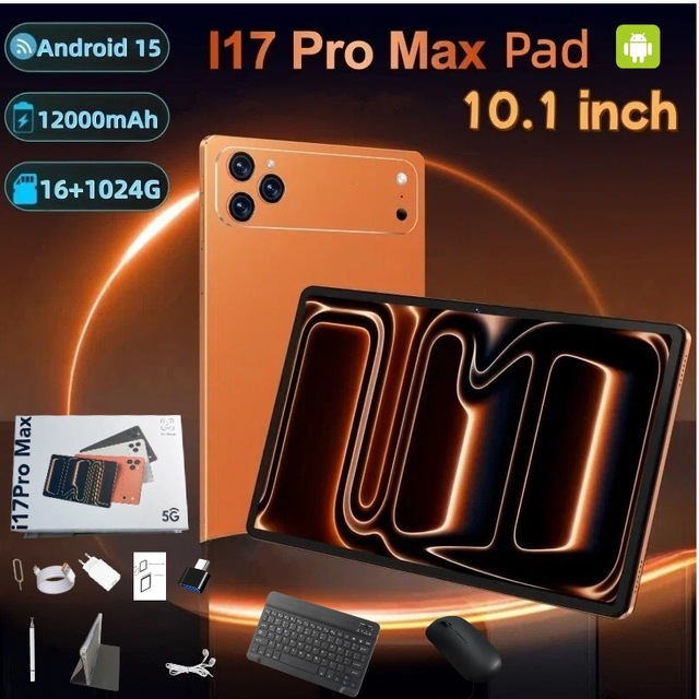 Hot-selling New 10.1-inch I17promax Pad Tablet with Android 16GB RAM + 1024GB Storage Support Dual Cameras SIM Card