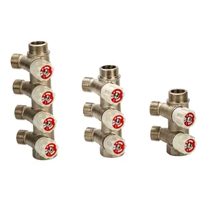 YINGFA OEM/ODM Brass Pex Water Manifolds And Under Floor Heating Manifolds For Pex Under Floor Heating Pipe With Stop Cocks