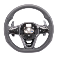 Volant sport style demi-cuir fibre de carbone pour VW Volkswagen Golf 5 6 7 R MK5 MK6 MK7 MK7.5 Gti Polo Passat CC B8 B6