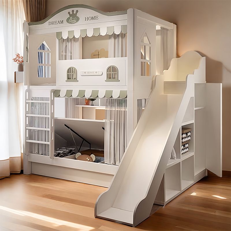 bunk bed triple loft with slide
