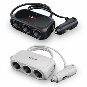 ที่ชาร์จในรถยนต์ 120W แบบ 3 พอร์ต USB พร้อมฟิวส์ รองรับไฟเข้า 12V สำหรับใช้ในรถยนต์ - Product Image 4