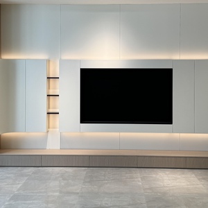 Mobile <span class=keywords><strong>TV</strong></span> in Legno Moderno TSJ, Set <span class=keywords><strong>di</strong></span> Arredamento per Soggiorno con Colore Personalizzabile, Applicazione per Camera da Letto, Soluzione Completamente Personalizzabile con <span class=keywords><strong>Disegni</strong></span> 3D - Product Image 2