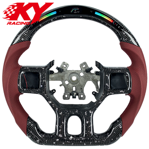 Volante deportivo LED RPM de fibra de carbono con lámina delgada plateada personalizada, adecuado para Dodge Ram 1500 2500 3500 - Product Image 1
