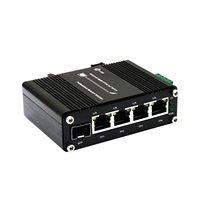 Mini Switch Ethernet Industrial de 4 Puertos 10/100/1000T 802.3at PoE + 1 Puerto 100/1000X SFP con Entrada de 12~48VDC