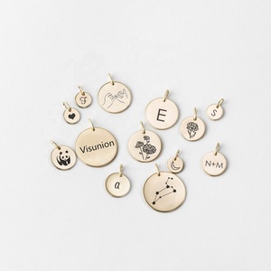 Collier pendentif à disque rond en acier inoxydable 316L, accessoires pour la fabrication de bijoux en gros - Product Image 1