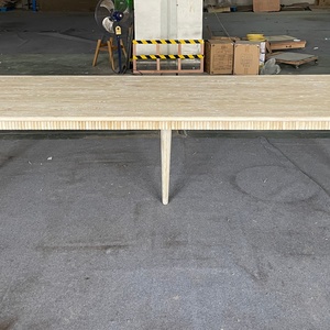 Mesa de Comedor Larga de Estilo Rústico, Mesa Rectangular de Madera de Roble Macizo para 10 Personas - Product Image 3