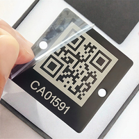 Plaques signalétiques personnalisées avec logo, en acier inoxydable plaqué nickel noir de haute qualité, pour équipement industriel, avec codes QR imprimés UV