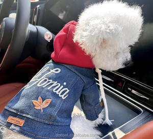 Modisches Design Hunde-Jeansjacke mit Stickereimuster Haustier-Bekleidungslieferant Hundekleidung Jeans-Hundejacke Sport - Product Image 1