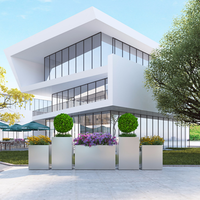 Jardinière en aluminium noir nordique sur mesure OEM, pots de fleurs en métal pour terrasse et aménagement paysager