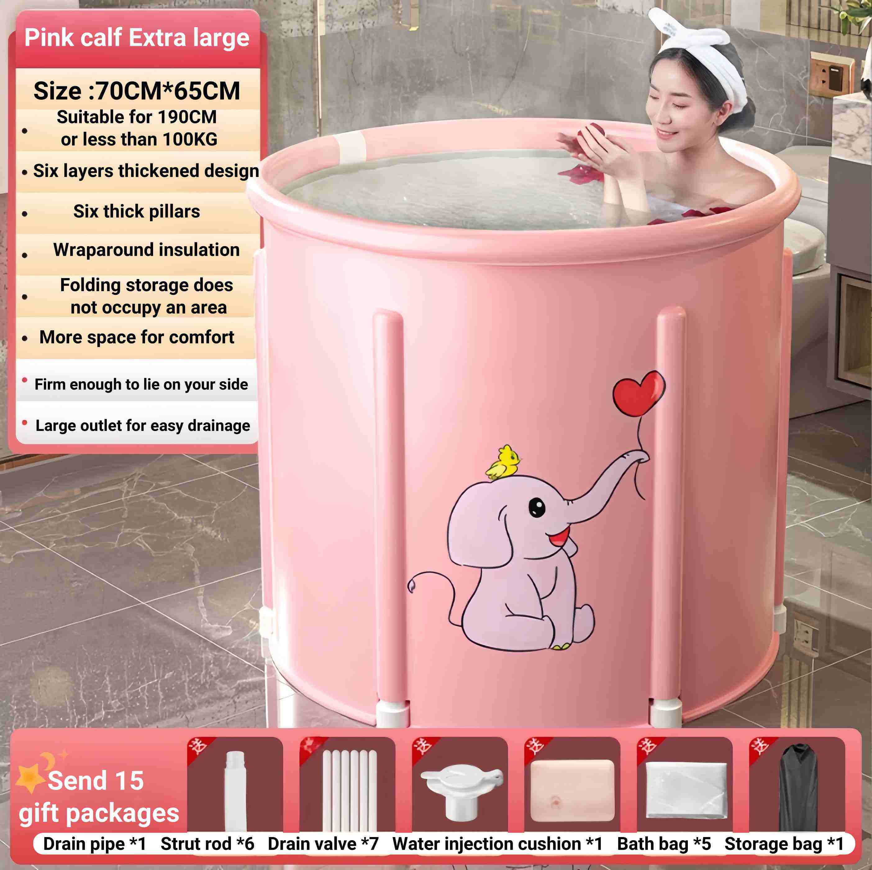 Éléphant rose (XL)