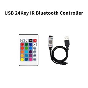 DC 5V คอนโทรลเลอร์ USB รีโมทคอนโทรลไร้สาย RF ตัวควบคุมความสว่างขนาดเล็ก 3 ปุ่ม 17 ปุ่ม 24 ปุ่ม 44 ปุ่มสำหรับ 5050/2835/3528 RGB ไฟ LED แถบ - Product Image 2