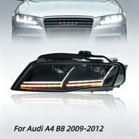 Pour Audi A4 B8 2009-2012, pièces automobiles, ensemble de phares, lentille de projecteur LED, DRL, feux de jour, clignotants dynamiques