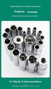 Tùy Chỉnh OEM 3/8 \ "Ổ Đĩa Hợp Kim Chống Gỉ 6-Điểm Mô-men Xoắn Cờ Lê Ratchet Ổ Cắm Cờ Lê Thiết Lập Chrome Kết Thúc Sâu Hex Ổ Cắm - Product Image 2