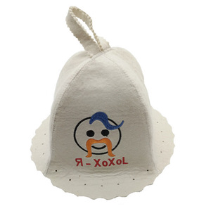 Gorro <span class=keywords><strong>de</strong></span> Sauna textil Natural personalizado blanco 100% gorros <span class=keywords><strong>de</strong></span> fieltro <span class=keywords><strong>de</strong></span> lana orgánica ruso protege tu cabeza calor Sauna guía <span class=keywords><strong>de</strong></span> libros electrónicos al por mayor - Product Image 2