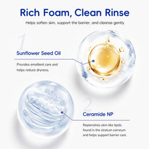 Shampooing et gel douche 2 en 1 pour bébé, avec huile de graines de tournesol, céramide NP, nettoyant hydratant pour les cheveux et la peau sensibles des bébés - Product Image 5