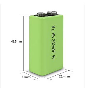 Batería Recargable NiMH de 9V 200mAh de Alta Capacidad y Baja Autodescarga, Ecológica, para Multímetros, Juguetes y Micrófonos - Product Image 2