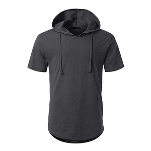 Sweat à capuche à manches courtes pour homme, sur mesure, en molleton épais français, imprimé, écologique, pour l'entraînement - Product Image 1