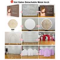 Arche de mariage LEDA Luxe 3D avec support en tissu et housse en tissu plissé pour la décoration d'événements de mariage