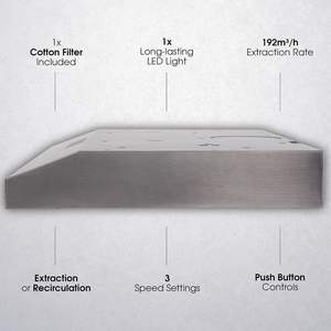 60cm mural en acier inoxydable visière <span class=keywords><strong>hotte</strong></span> électrique 3 réglages de vitesse <span class=keywords><strong>Recirculation</strong></span> <span class=keywords><strong>Extraction</strong></span> modèle A60VSRCH0B1SS - Product Image 3
