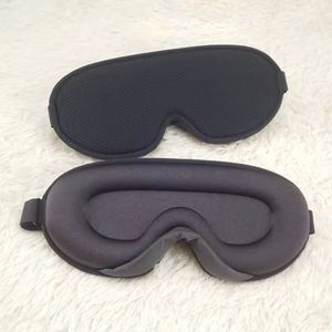 Hot Selling 3D Blackout Cotton Satin Elastic Soft Comfortable Freely Adjustable Custom Travel Size Light Eye <b>Mask</b> - Product Image 3