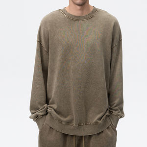 Sudadera con Capucha para Hombre, Lavado Ácido, 380GSM, 100% Algodón, Felpa Francesa, Estilo Desgastado, Corte Regular, Ecológica, Informal, Otoño, Tinte Liso - Product Image 3