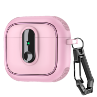Étui de protection antichoc en silicone rose Weview pour écouteurs, avec mousqueton, anti-chute, pour écouteurs sans fil, étui de rangement portable pour casque