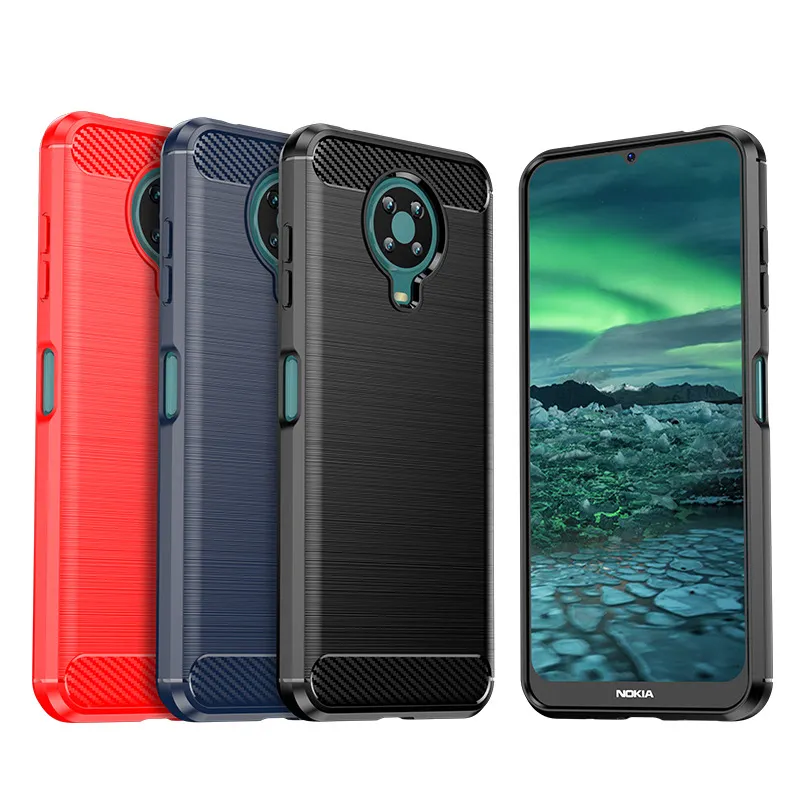 Wholesale Cases Business Shell Anti-fall Carbon Fiber Case Soft Lightweight Phone Casing For Nokia 5.1 Plus 5.4 Back Cover