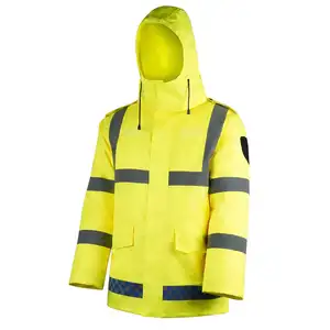 2023 kualitas tinggi pabrik produksi oxford kain pu hi vis keselamatan pakaian kerja jaket