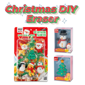 Gomme à effacer en forme de sapin de Noël, dessin animé, amovible et nettoyable, moins abrasive, papeterie pour enfants - Product Image 2