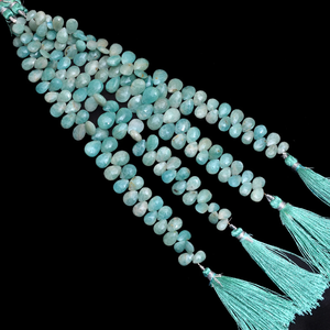 Piedra preciosa de amazonita múltiple 6x8mm-9x12mm pera Briolette cuentas facetadas amazonita Natural piedras preciosas semipreciosas cuentas sueltas para joyería - Product Image 1