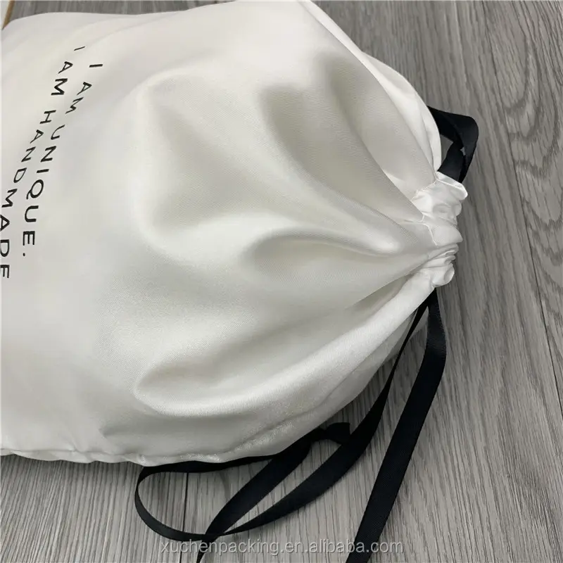 Customized satin lingerie bag/satin wigs storage packaging pouch bag/ satin silk dust bag for handbag