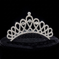 Couronne de reine, peigne à insérer, épingle à cheveux, accessoires de coiffure pour fête d'anniversaire, avec strass et bandeau