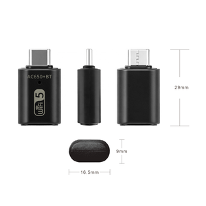 Adaptateur WiFi et Bluetooth Combo 600 Mbps Type C, Carte Réseau Sans Fil Double Bande AC600 pour Ordinateur Portable, Ordinateur de Bureau, <span class=keywords><strong>Mac</strong></span>, Linux - Product Image 3